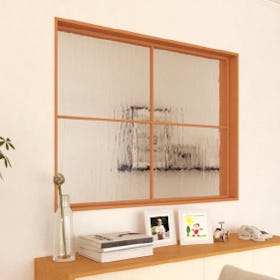 オフィスの休憩室用ガラス - フレームが選べる室内窓／①木枠選択ガラスシステム／室内窓に