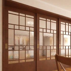 旅館の客室の引き戸に「昭和型板ガラス」を使用した事例(1)