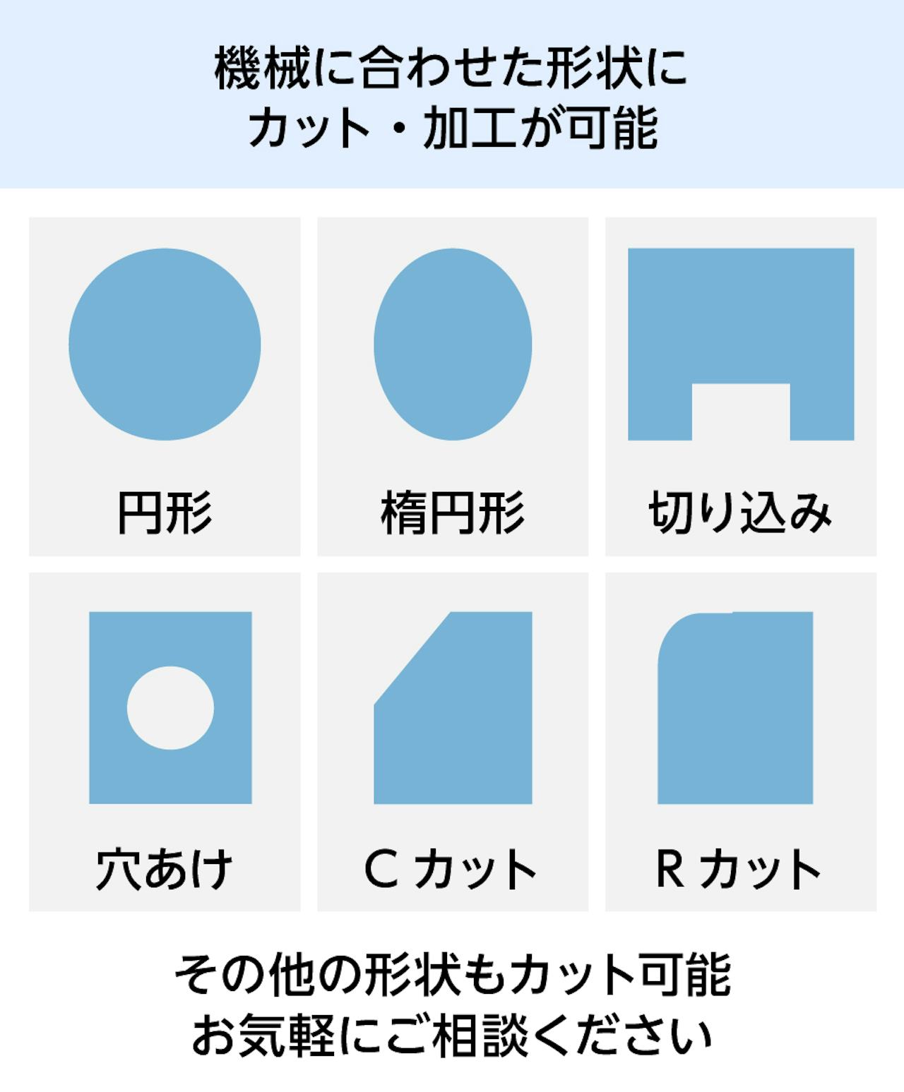 機械に合わせた形状にポリカーボネートのカット・加工が可能