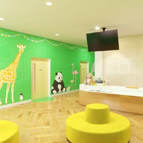 病院(小児科)の壁材に「ラコベルプリュム」を使用した事例