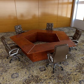 会議室の机にテーブルマット用アクリル(クリア)が使用された事例(3)