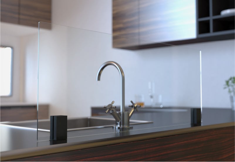 キッチン油はねガード】オイルガード・ガラスパネル／3種類