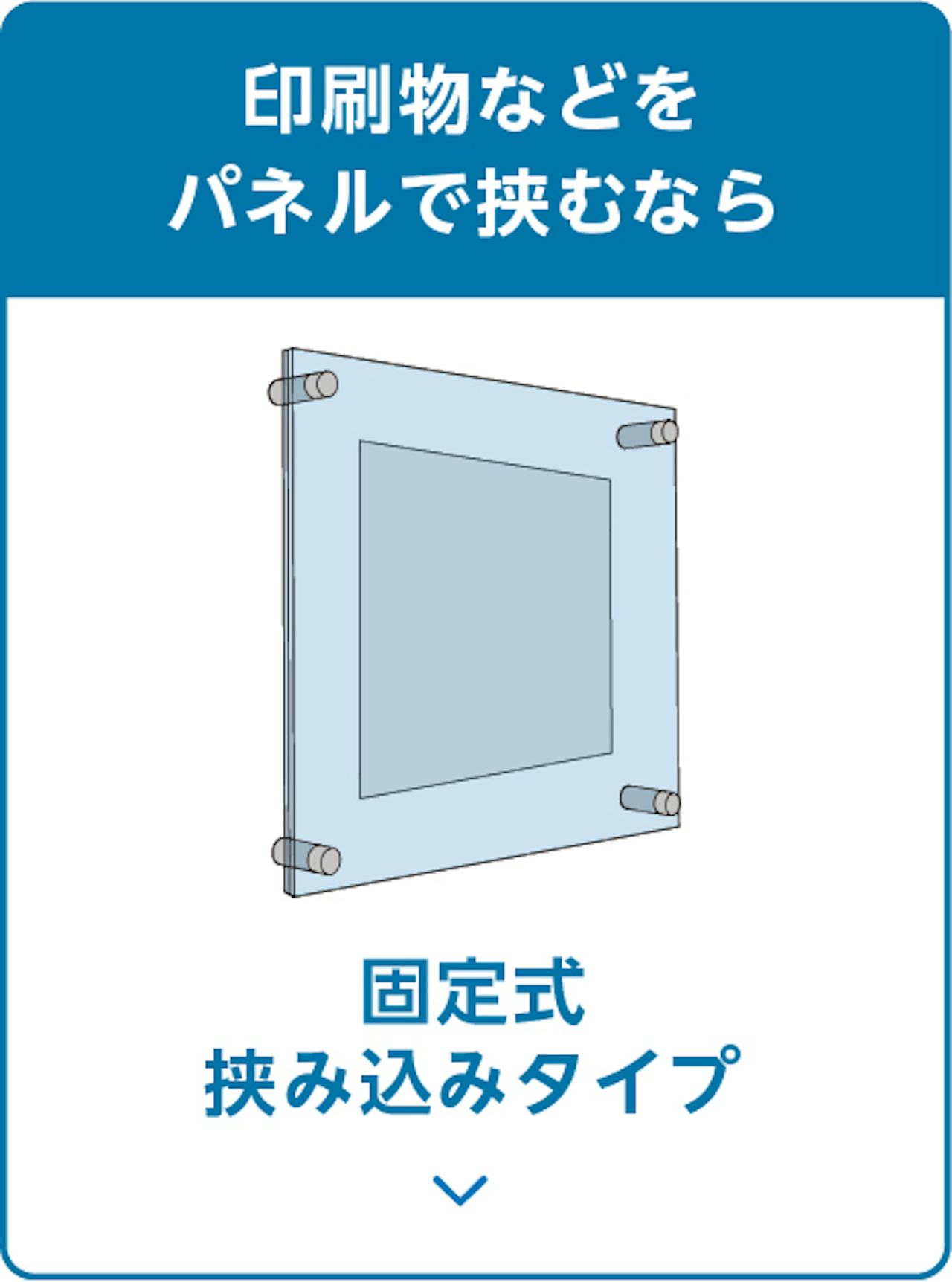 ガラスサインの取付方法②／印刷物を挟むタイプの固定式