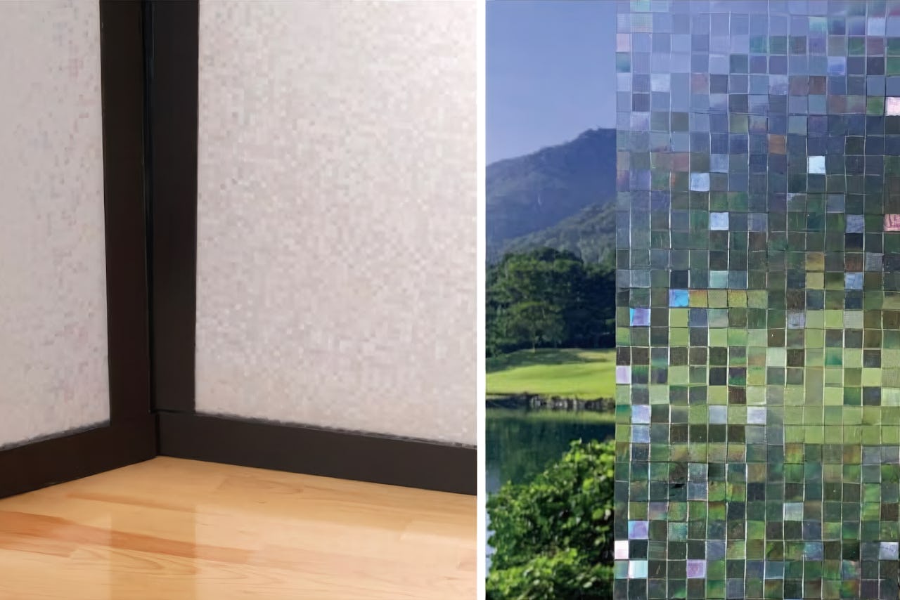 台風対策ができる「ガラスフィルム」は、水で簡単に窓ガラスに貼ることができる