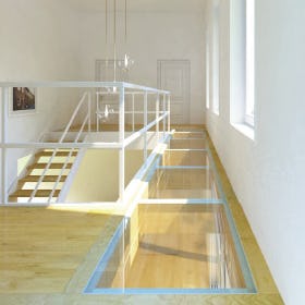 床用ガラス - 使用事例：別荘の床材に