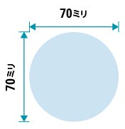 透明ガラス(フロートガラス) 円形 - Φ70ミリ