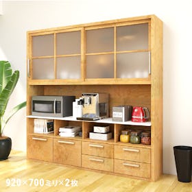 フロストガラス(タペストリーガラス) - 使用事例:食器棚に