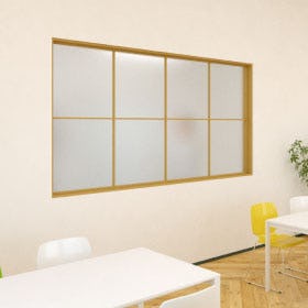 木枠選択ガラスシステム - 使用事例：休憩室の室内窓に