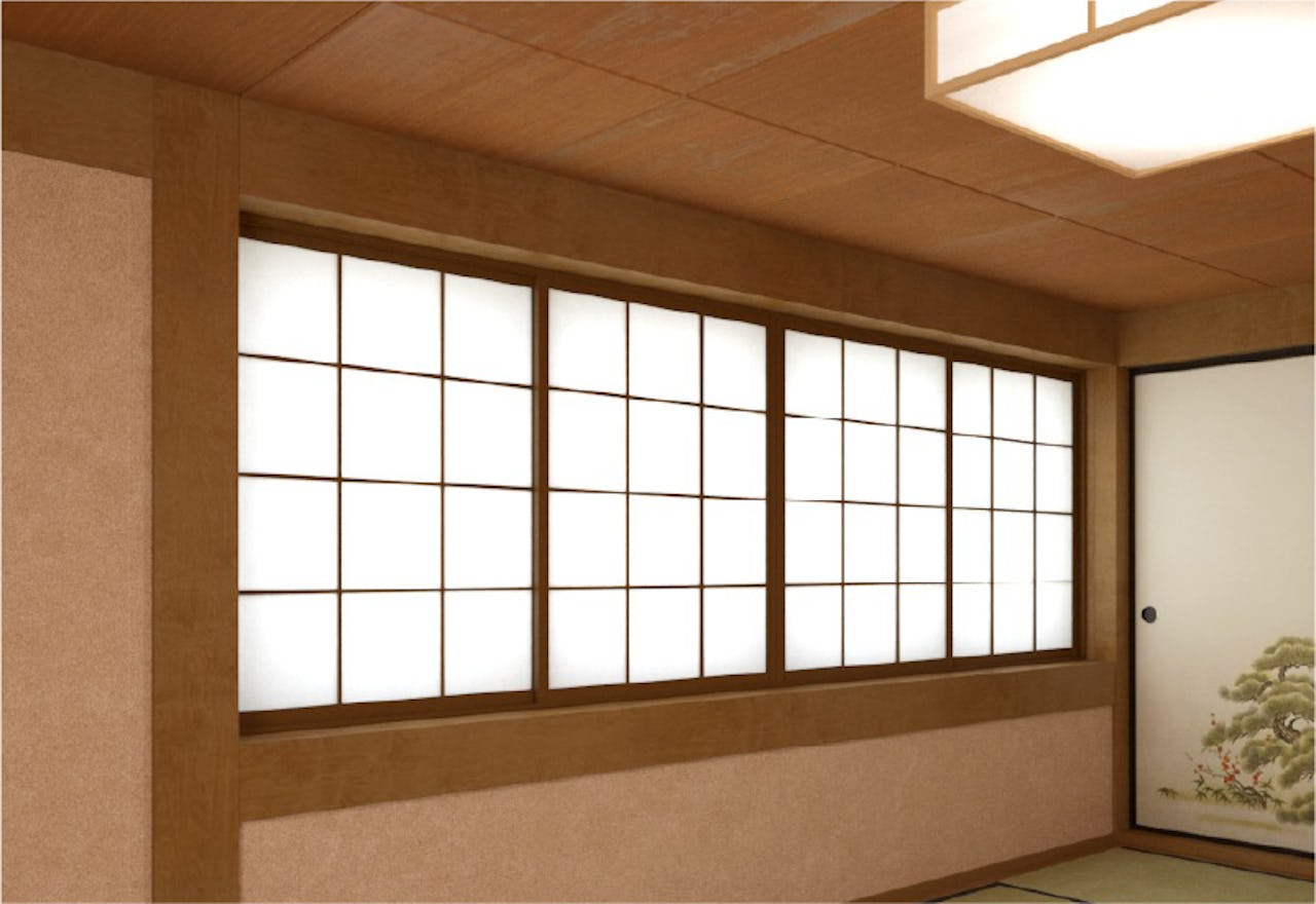LIXILの内窓「インプラス」引き違い窓(4枚建て) - 和室の窓に使用した事例