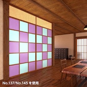 強化障子紙「日本カラー ワーロン和紙シート」 - 住宅の建具に使用した事例