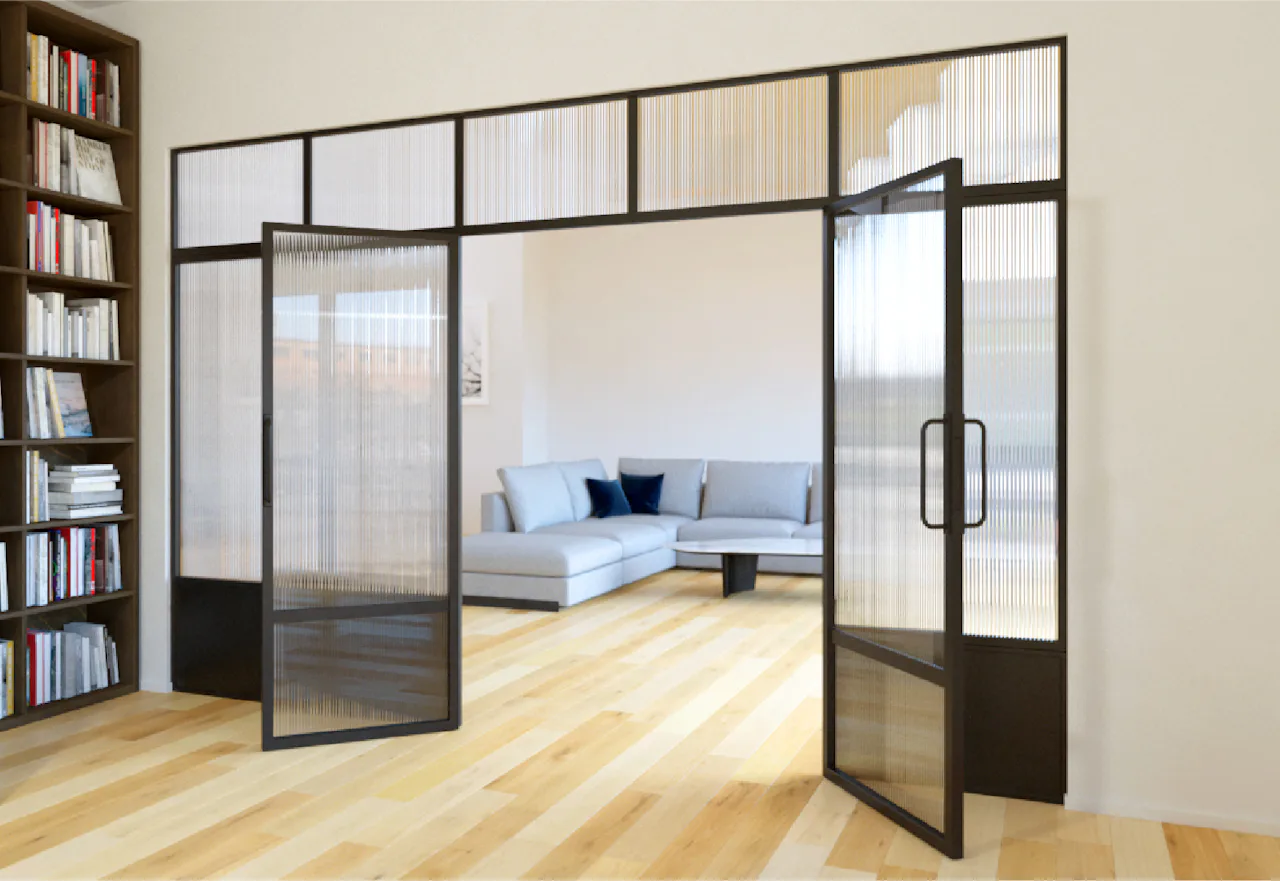 モールガラスの使用事例／室内ドアに