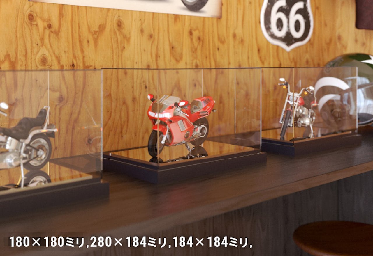 ショーケースに「硬質塩化ビニル」を使用した事例