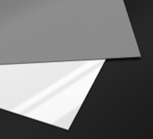 看板・サイン用アルミ樹脂複合板 - 白(片面艶あり、裏面グレー塗装)
