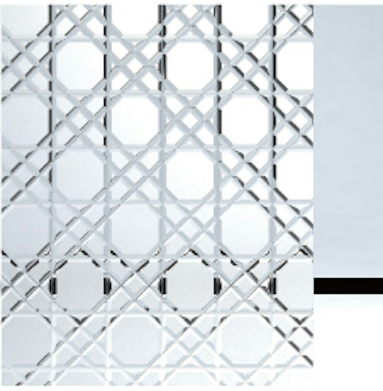 EKG-008 - 和風ガラス「切子風ガラス」八角籠目 フロスト