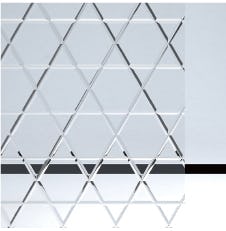 EKG-005 - 和風ガラス「切子風ガラス」六角籠目(竹) 透明