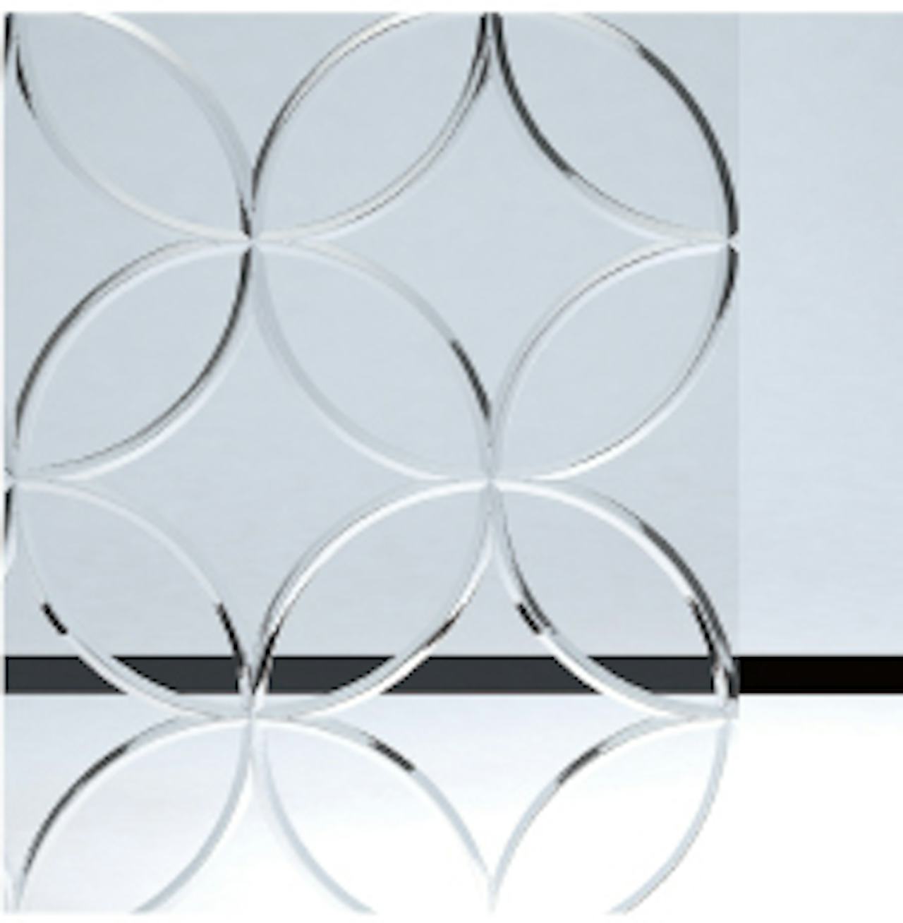 EKG-017 - 和風ガラス「切子風ガラス」七宝紋(竹) 透明