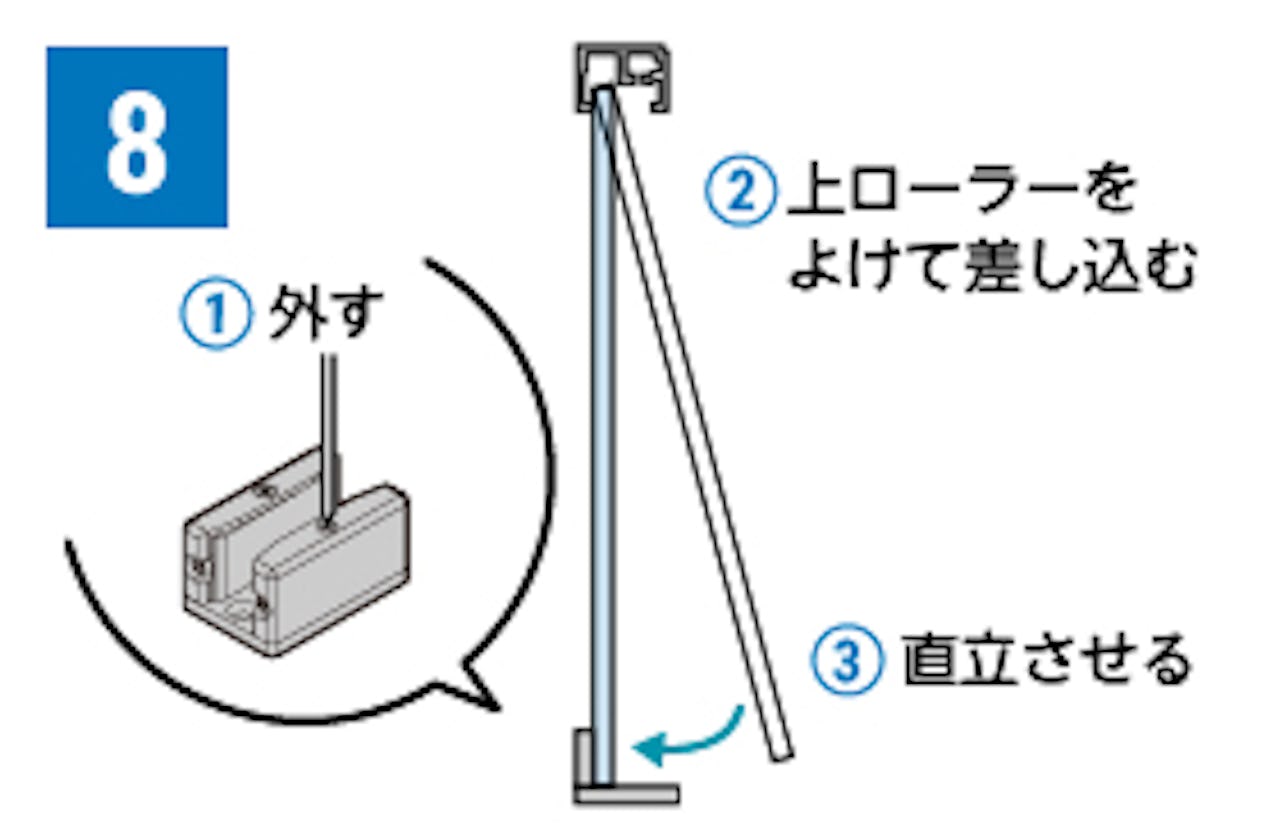 扉を取り付ける/床レールなしのガラス吊り戸「吊りガラス引き戸」の取り付け方(8)