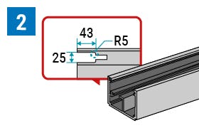 アクセスホールを加工/床レールなしのガラス吊り戸「吊りガラス引き戸」の取り付け方(2)