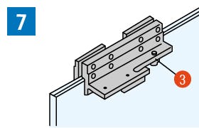 ガラスブラケットを取り付ける(ガラスをはめ込む)/床レールなしのガラス吊り戸「吊りガラス引き戸」の取り付け方(7)