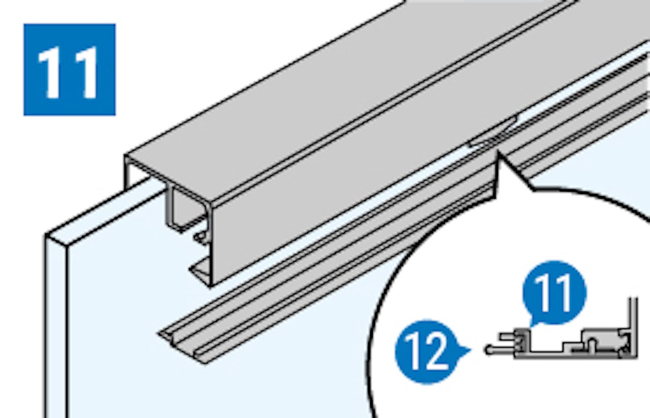 クリップ・目隠しカバー・すき間シールを取り付ける/床レールなしのガラス吊り戸「吊りガラス引き戸」の取り付け方(11)