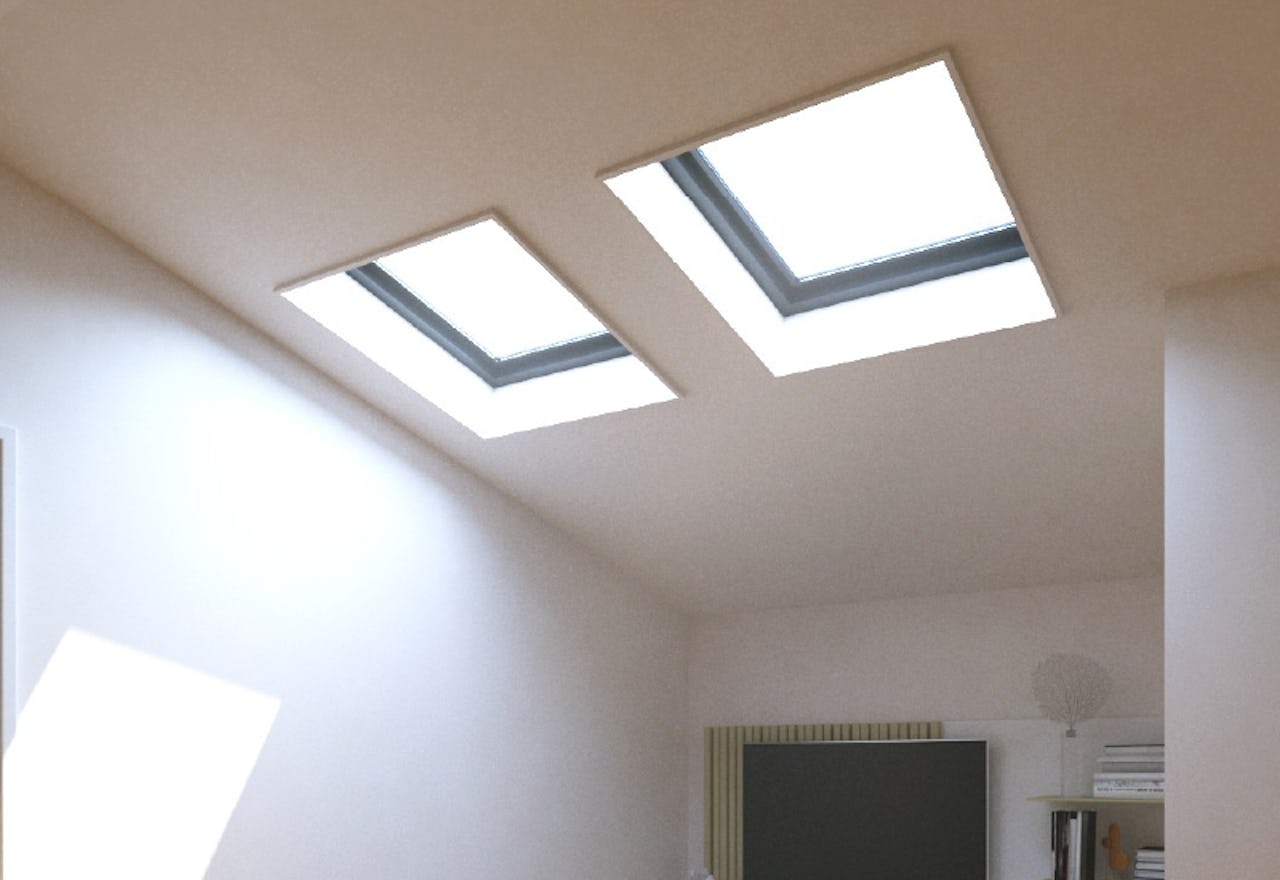 掃除がしにくい天井の外窓に光触媒ガラスを使用した事例