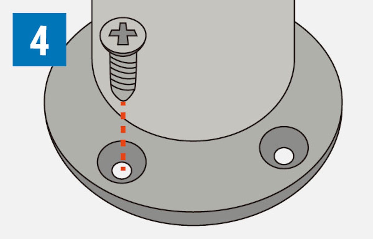 「キッチン油はねガード(ポールタイプ)」の取付方法④/ポールをビスで取り付け、完成