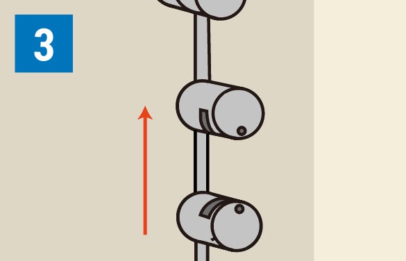 スライド式「ガラスサインボード」を差し込み型で取り付ける方法③/ベースにバーを差し込む