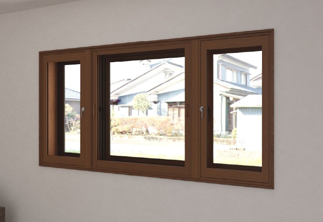 リビングの窓に「メルツエンサッシ内窓 引違い窓(3枚戸)」を後付けした事例