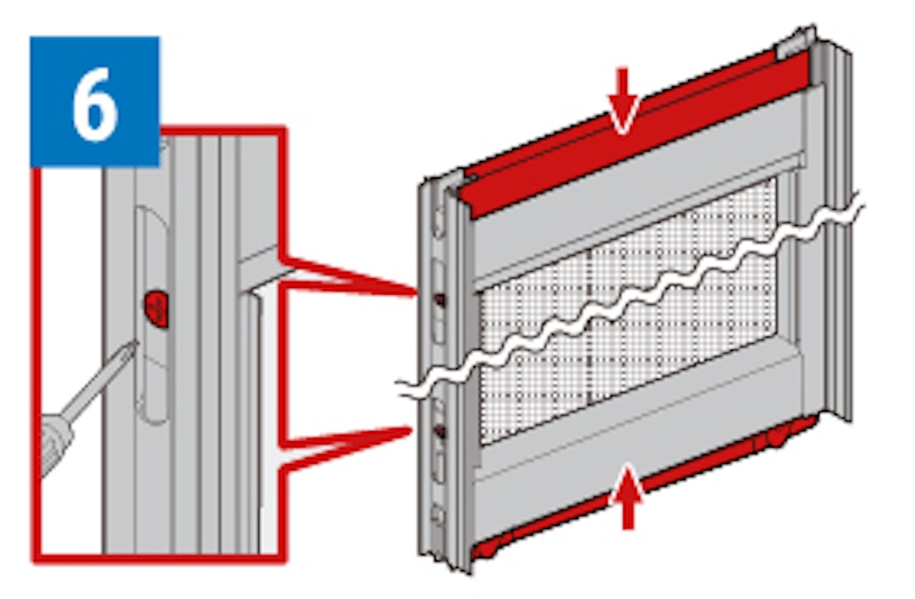 フリーサイズ網戸の取り付け方⑥調節桟がズレないことを確認する