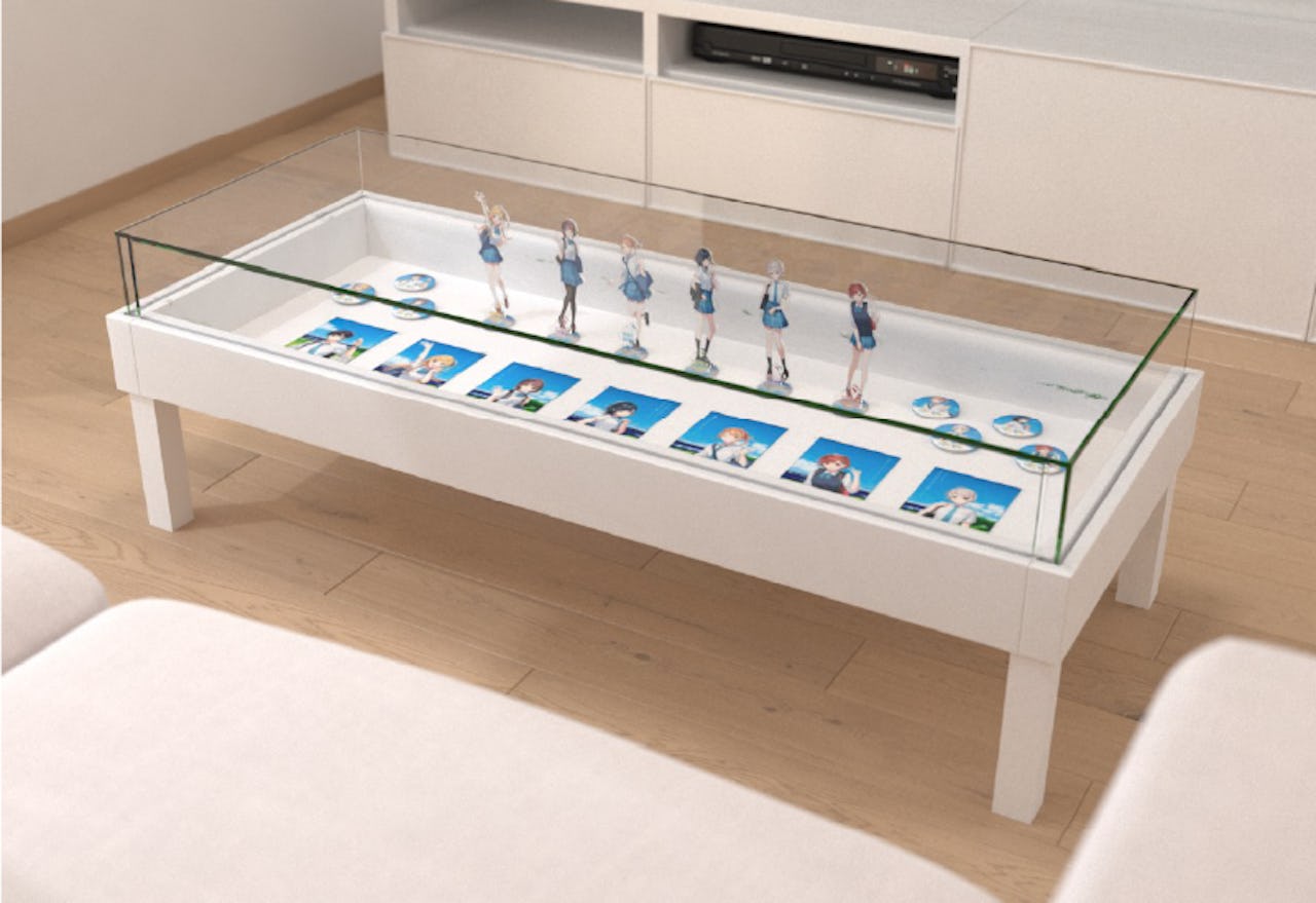 フィギュアテーブルに、「オーダーメイドできるガラスショーケース」を使用した事例(1)