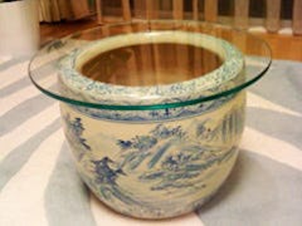 火鉢のテーブルトップ用にガラス天板を注文されたお客様事例② - 正円形