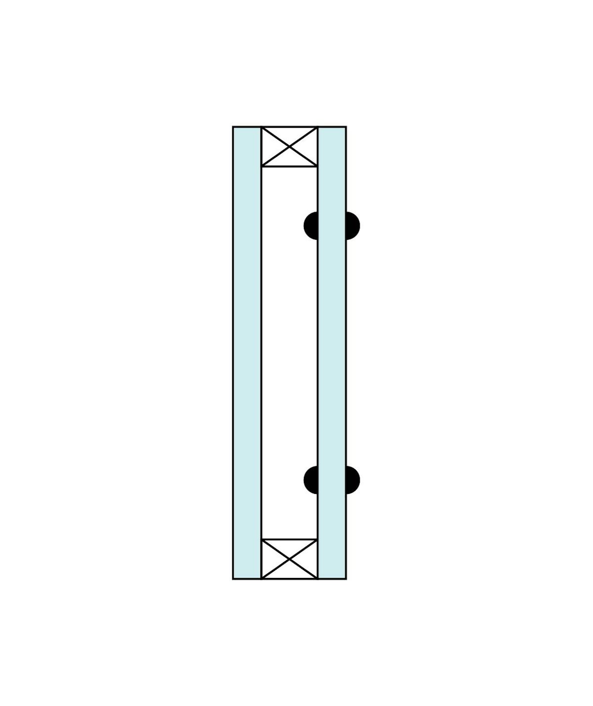 ステンドグラスのペアガラスを制作する場合の描線 - 両面に描線