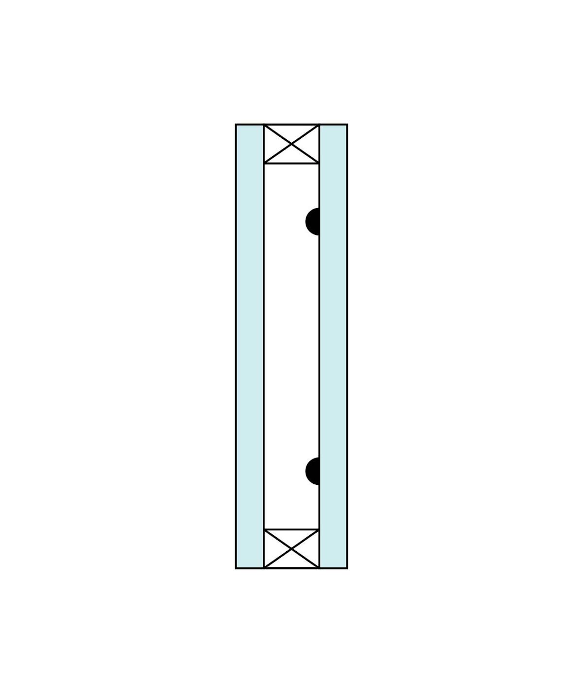 ステンドグラスのペアガラスを制作する場合の描線 - 片面のみ描線 (空気層側)