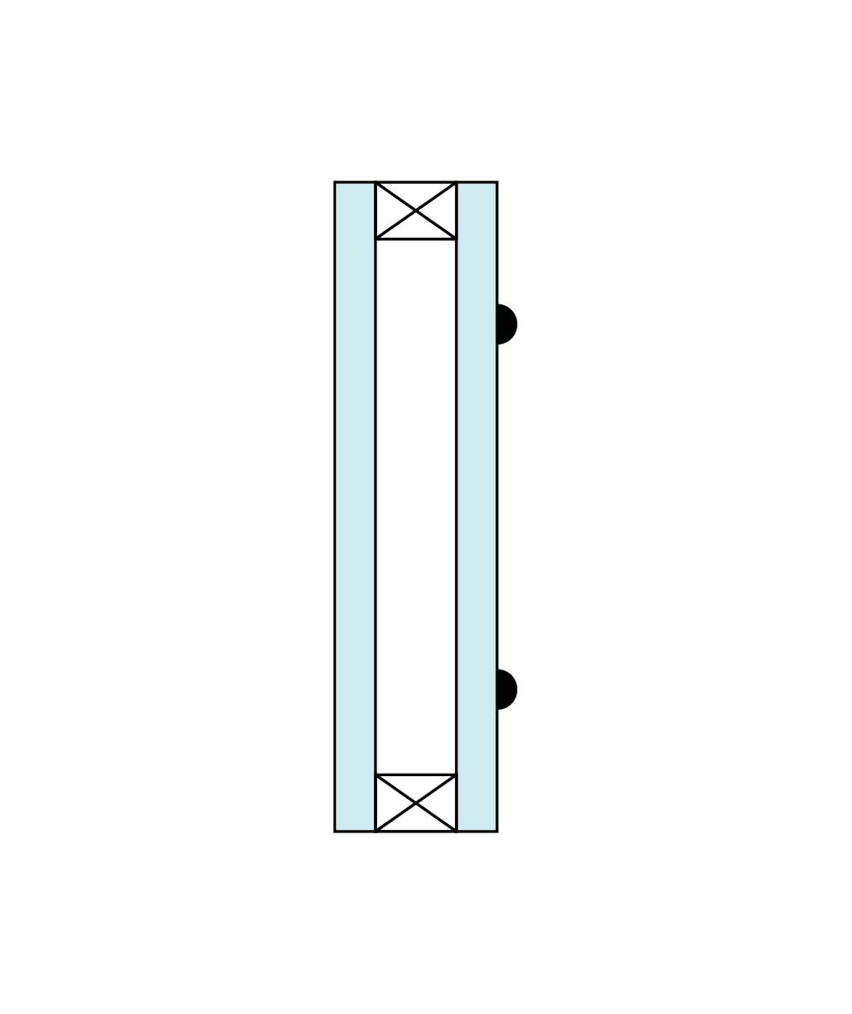 ステンドグラスのペアガラスを制作する場合の描線 - 片面のみ描線 (外側)