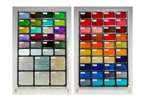 フルオーダーメイドのステンドグラスのデザイン制作 - ②色つけ／色サンプル