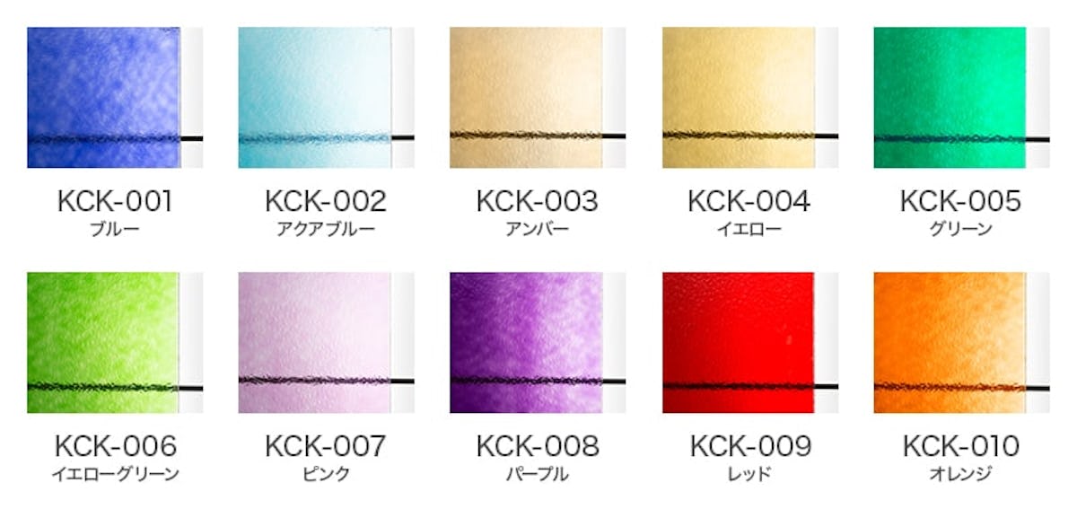 塗装カラー型板ガラス 商品ラインナップ