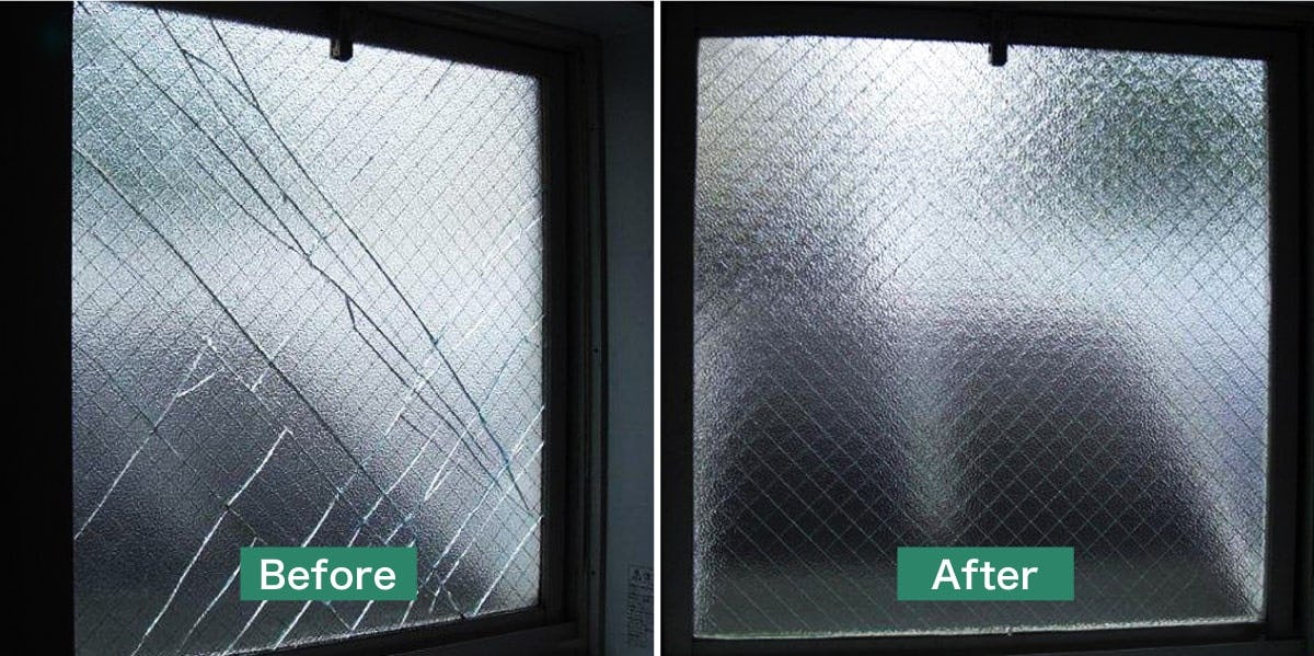 福井県のガラス交換・修理／一般住宅の浴室の窓のガラス交換