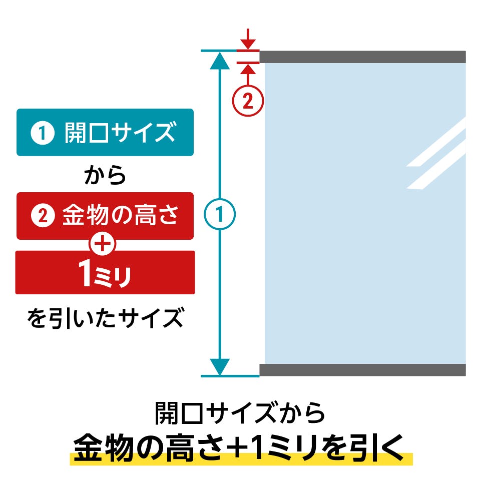 ガラスの縦幅の出し方/ケンドン式で納める場合