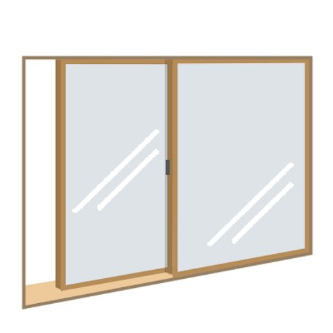 内窓使われるガラスの種類/2枚建て引違い窓