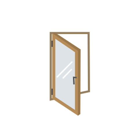 完成品の内窓で用意されているガラスの種類/開き窓