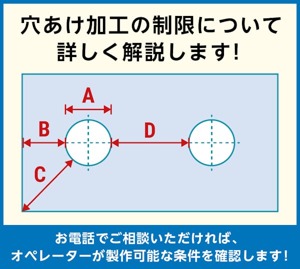ガラスの穴あけ加工時の制限について