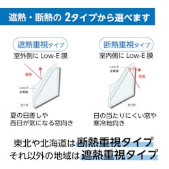 Low-Eペアガラス - 遮熱重視タイプ・断熱重視タイプの2種類