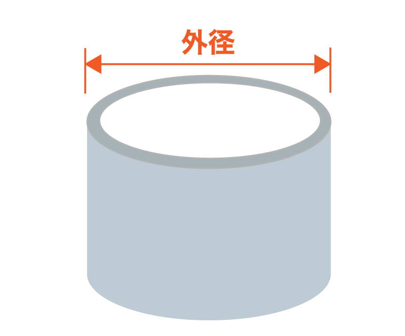 アクリルパイプ・筒のサイズ - 指定できる外径