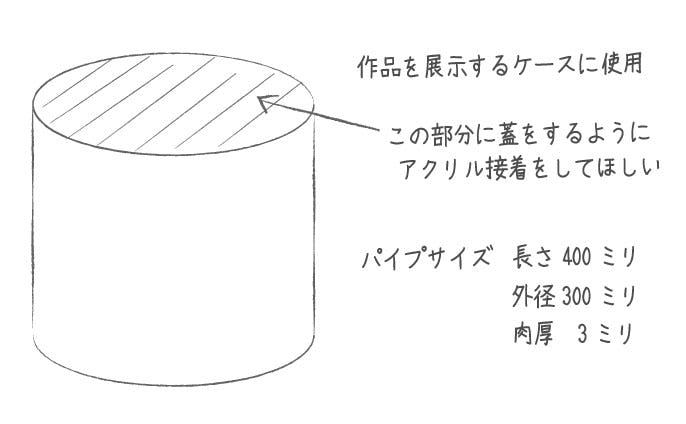 アクリルパイプ・筒にできる加工 - 展示用ケースの作成:接着加工