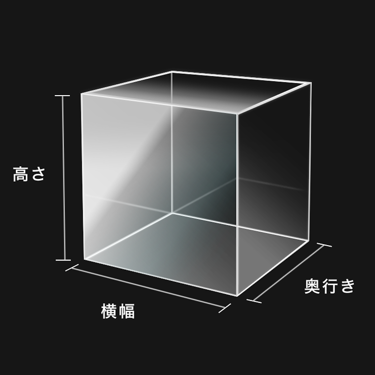 オーダーメイドアクリルケースの特徴②1ミリ単位でサイズオーダー