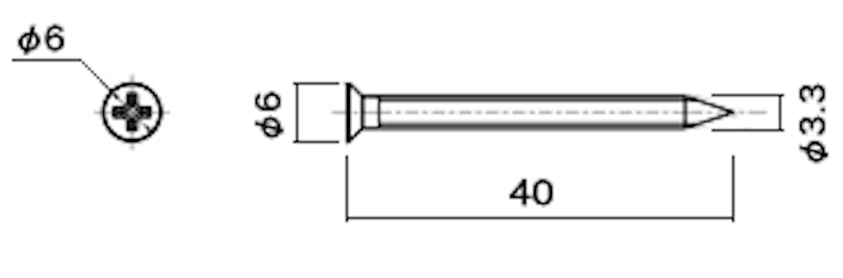 ガラス棚スリット支柱の付属品/取付用タッピングビス
