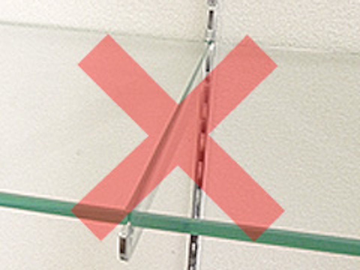 ガラス棚スリット支柱/シングル支柱のイメージ