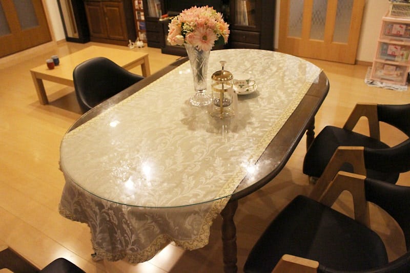 ダイニングテーブルの天板に「強化ガラス」/K様