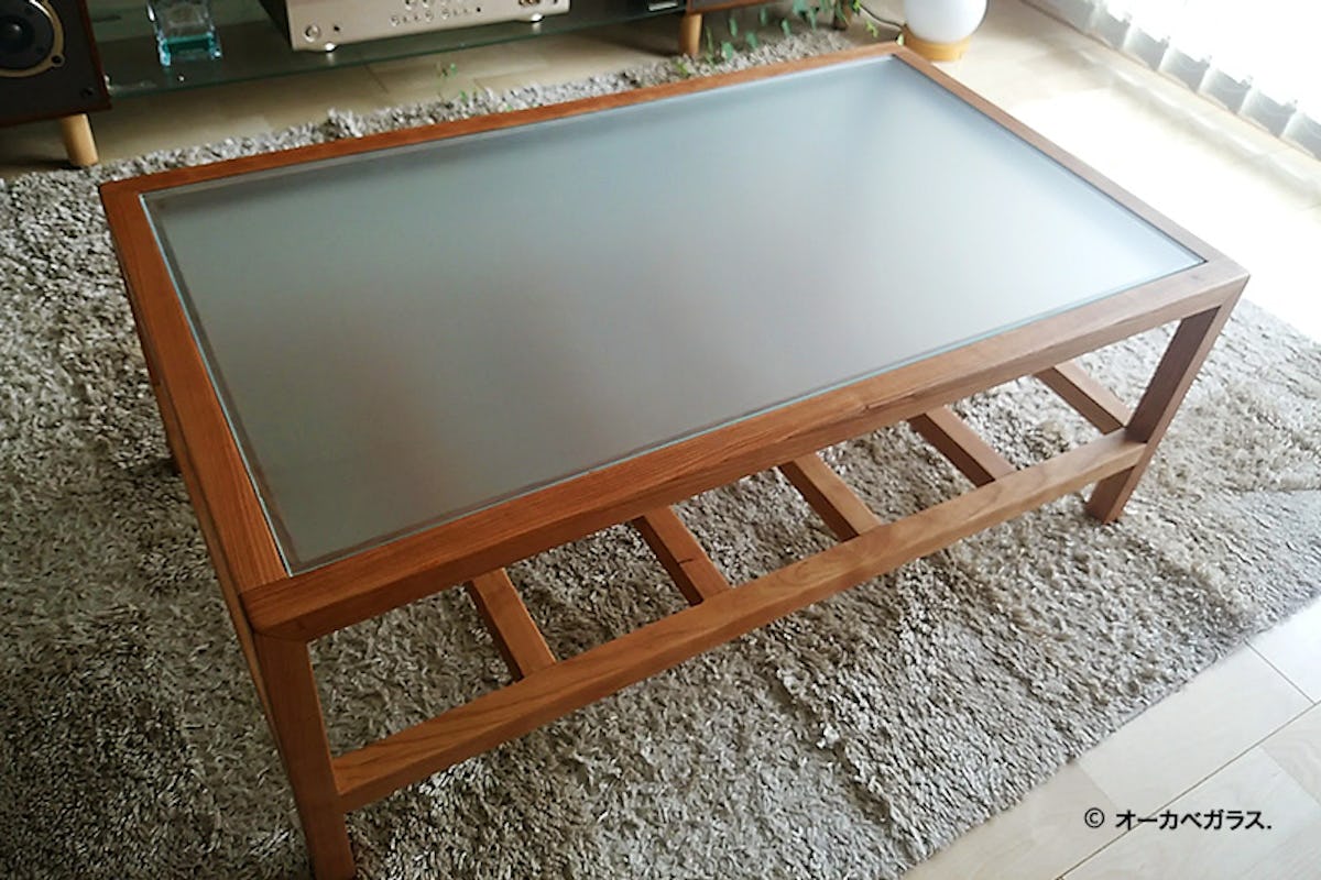 リビングローテーブルの天板に「フロストガラス」/K様