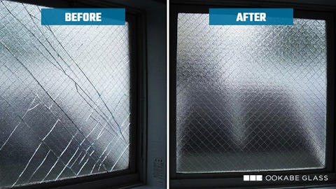 網入りガラスを交換されたお客様事例